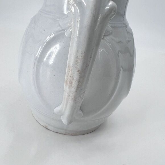 Antique Victorian White Ironstone China Teapot Cottage Farmhouse Decor - Picture 9 of 14